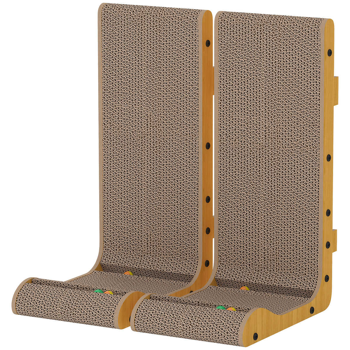 Griffoir d'angle pour chat avec balles — Lot de 2