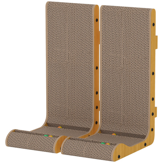 Griffoir d'angle pour chat avec balles — Lot de 2