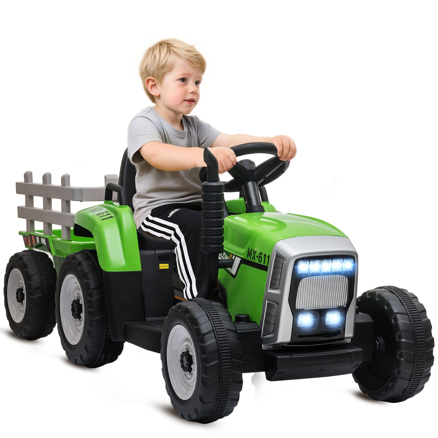Tracteur électrique 12V pour enfants avec remorque