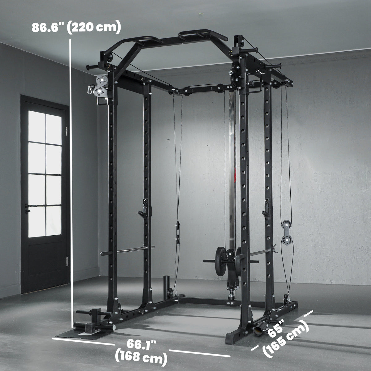 Cage à squat multi-exercices avec barre de traction acier