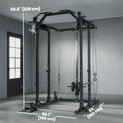 Cage à squat multi-exercices avec barre de traction acier