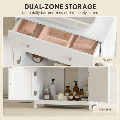 Meuble-lavabo autoportant de salle de bain avec tiroir