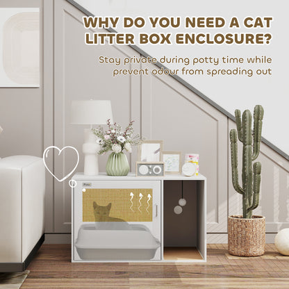 Meuble litière pour chat style boho