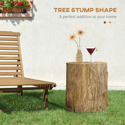 Table d'appoint tronc d'arbre effet béton