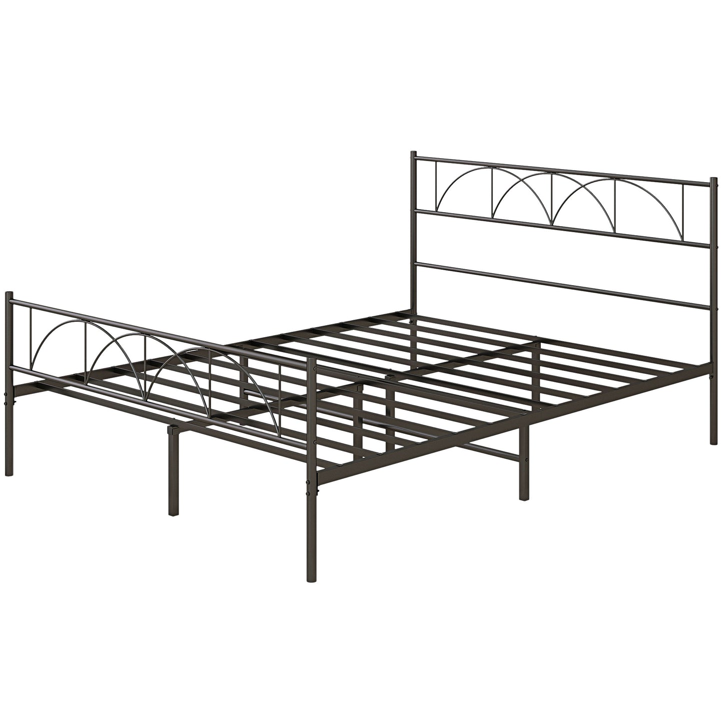 Base de lit plateforme queen en métal avec tête