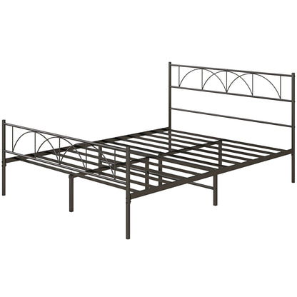 Base de lit plateforme queen en métal avec tête