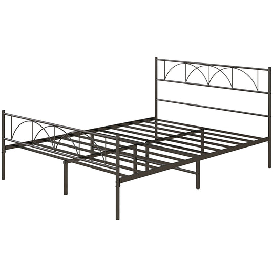 Base de lit plateforme queen en métal avec tête