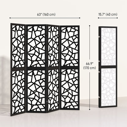 Paravent 4 panneaux motif géométrique 170 cm