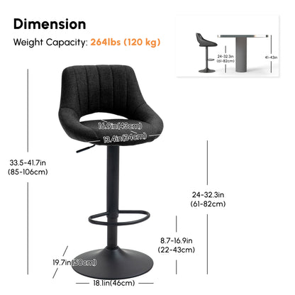 Tabourets de bar pivotants ajustables en lin — Ensemble de 2