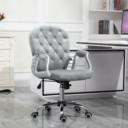 Chaise de bureau capitonnée cuir synthétique cristaux décoratifs