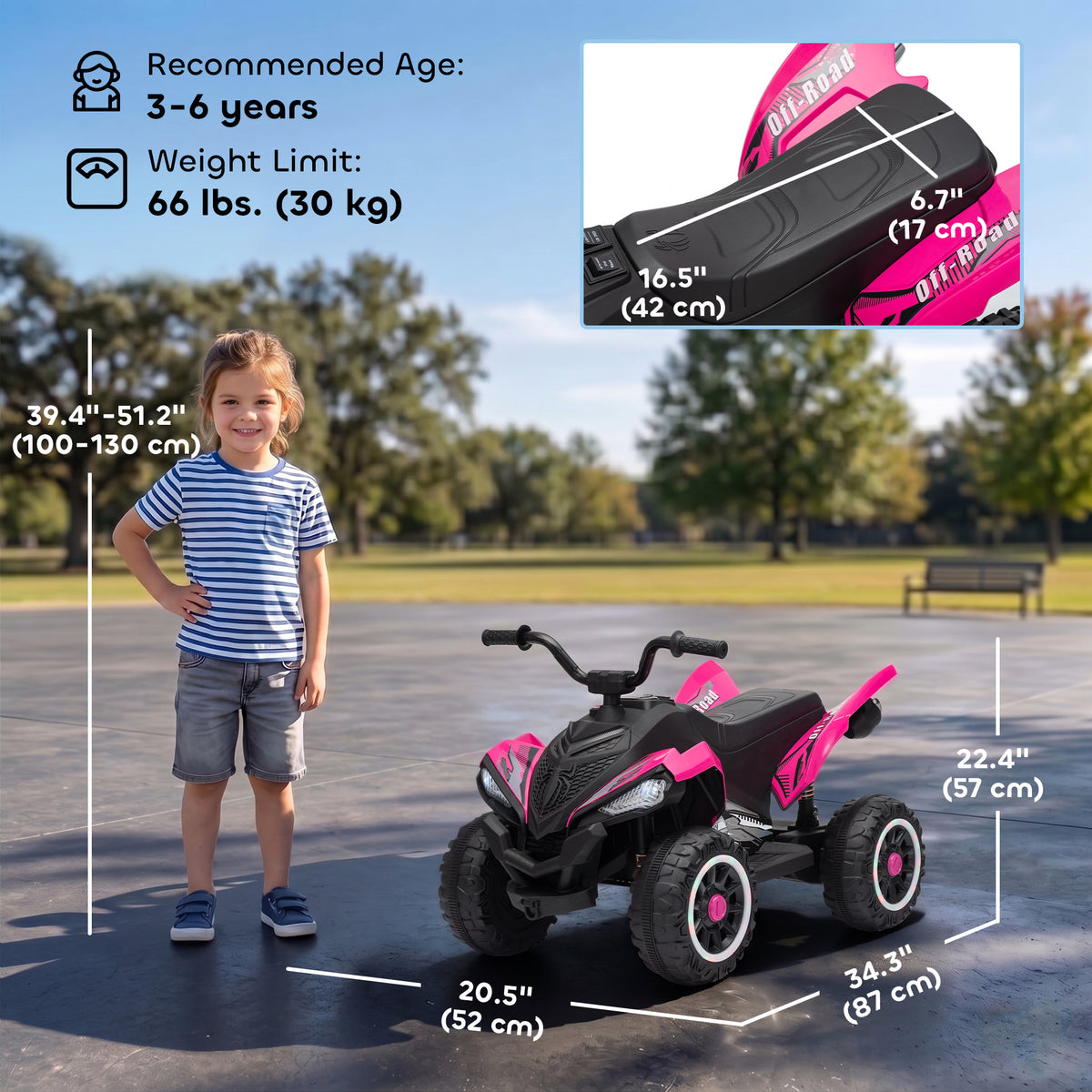 VTT électrique pour enfants à double moteur 12V