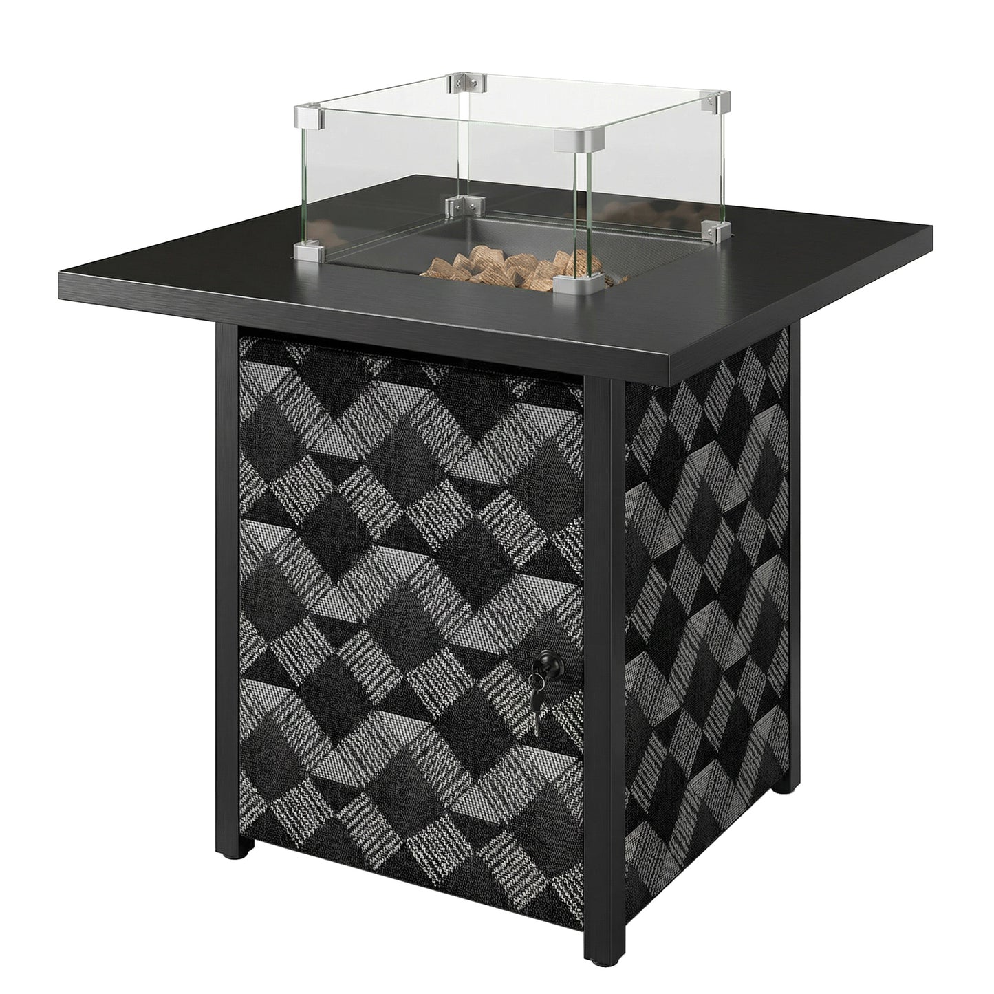 Table foyer au propane 71 cm avec protection verre