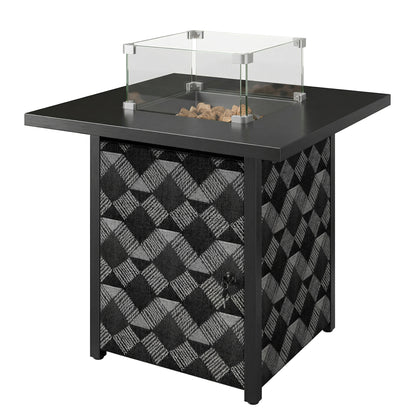 Table foyer au propane 71 cm avec protection verre