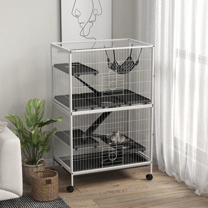 Cage pour petits animaux à roulettes sur 5 niveaux