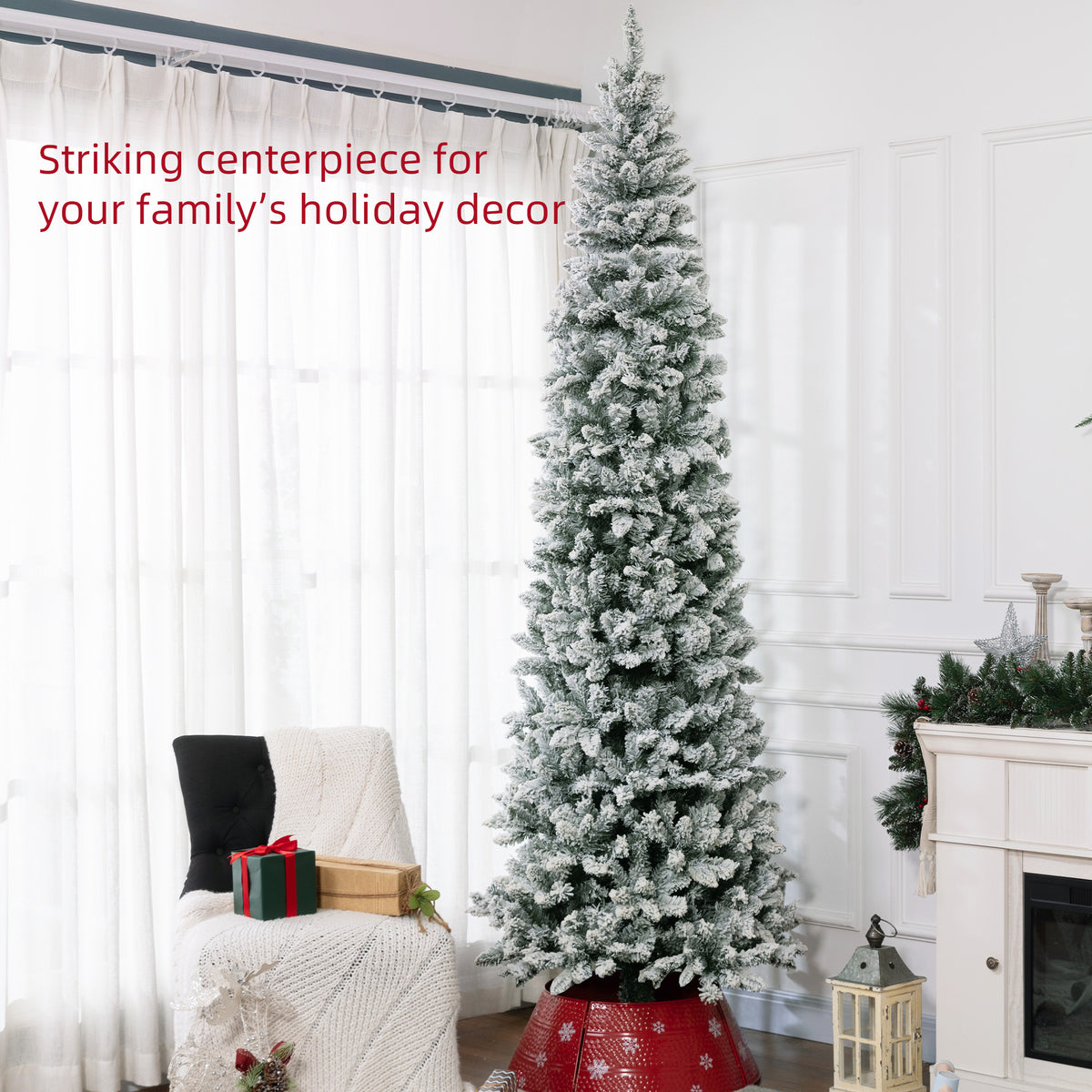 Arbre de Noël crayon floqué