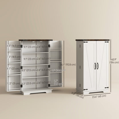 Armoire de cuisine style champêtre avec tablettes réglables