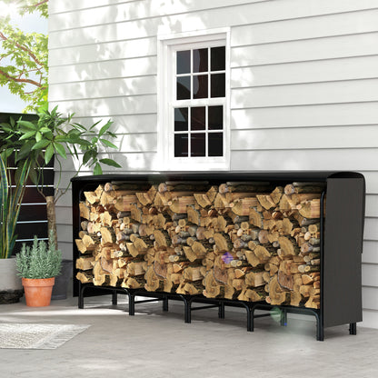 Râtelier à bûches extérieur avec housse, capacité 200 kg