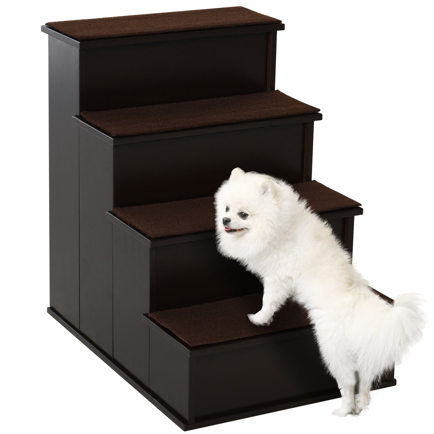 Escalier pour chien 4 niveaux bois MDF — café foncé