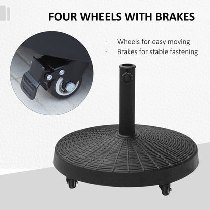 Base de parasol ronde 52 cm avec roues