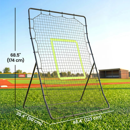 Filet rebondissant d'entraînement baseball avec zone de frappe