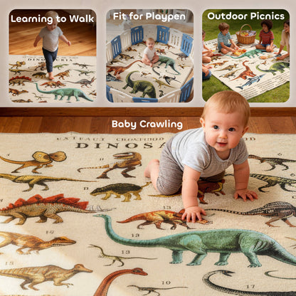 Tapis de jeu pour bébés motif dinosaure
