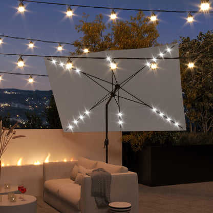 Parasol de patio rectangulaire avec éclairage DEL solaire 195x295cm