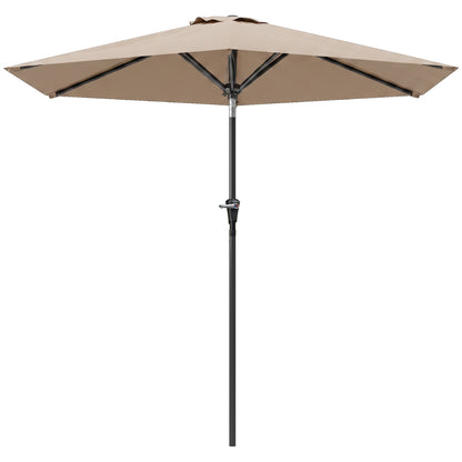 Parasol de terrasse inclinable avec 6 baleines — kaki