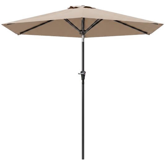 Parasol de terrasse inclinable avec 6 baleines — kaki