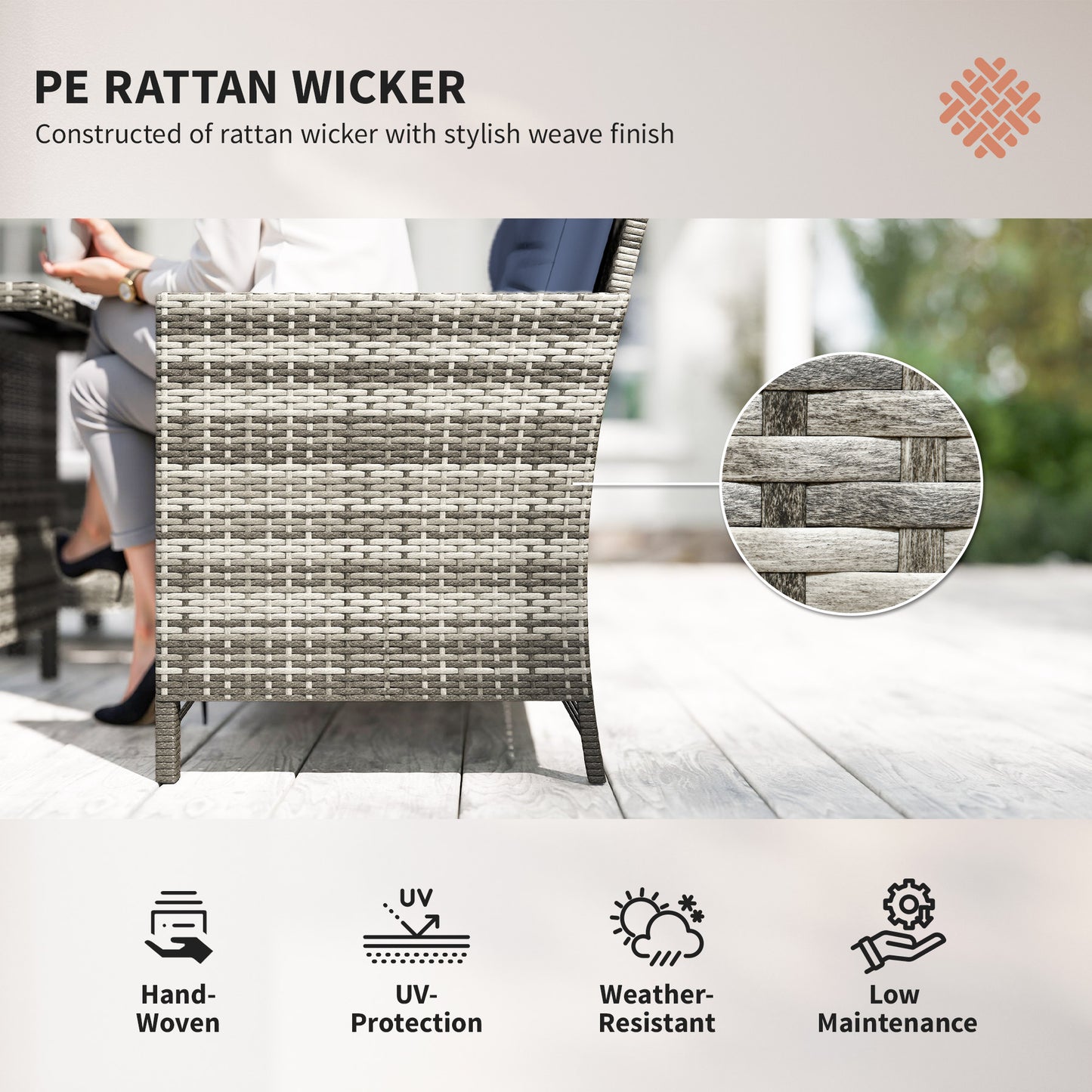 Ensemble de patio sectionnel rotin 6 pièces avec table