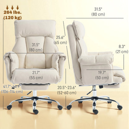 Chaise de bureau inclinable avec repose-pieds et appuie-tête