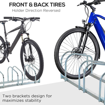 Rangement vélos au sol pour 5 bicyclettes