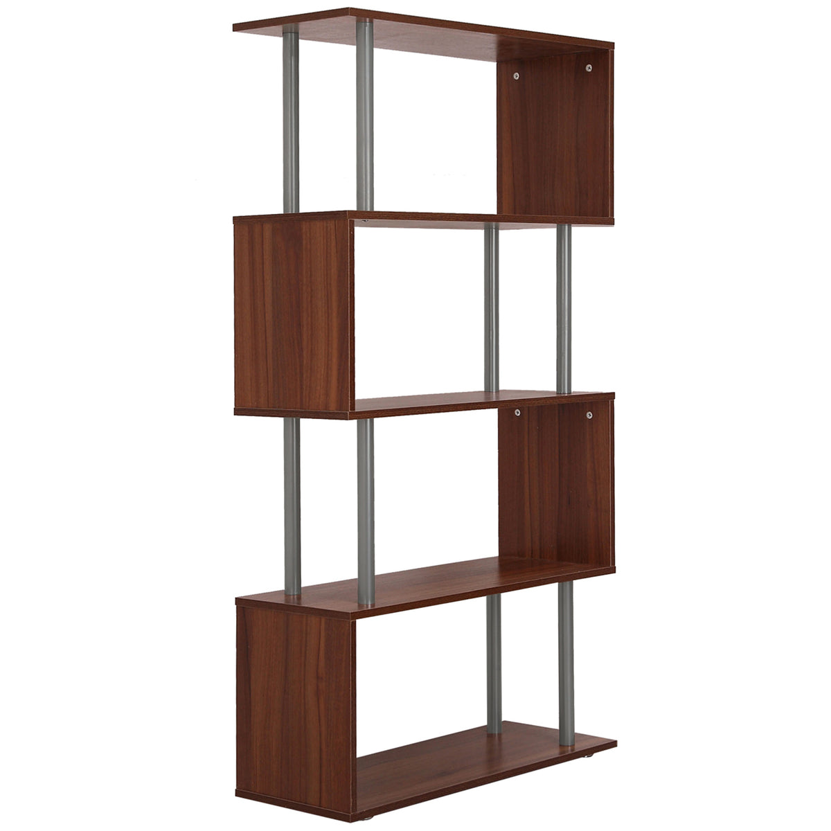 Bibliothèque géométrique moderne à 5 tablettes en bois