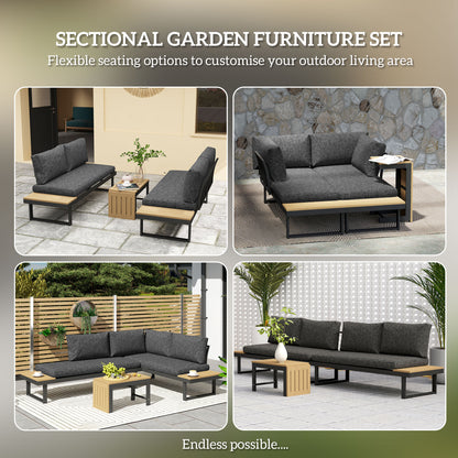 Ensemble patio sectionnel aluminium modulaire 3 pièces