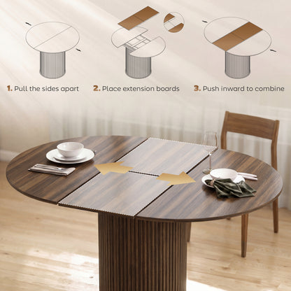 Table à manger extensible 110-150 cm — Noyer
