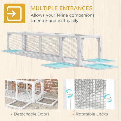 Tunnel pour chat extensible 200cm forme L extérieur