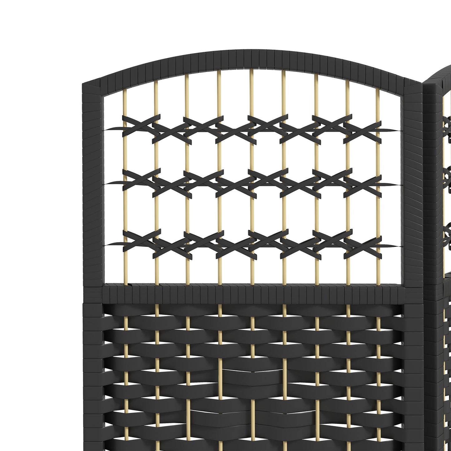 Paravent pliant 6 panneaux fibres tressées
