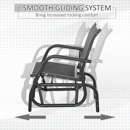 Chaise balançoire d'extérieur à glissement en acier