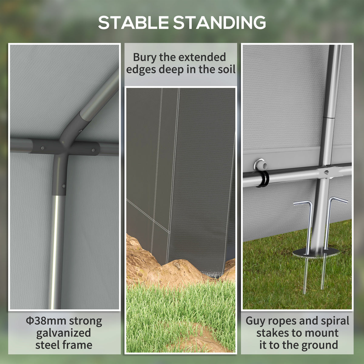 Abri de rangement portable 7x12 pi — Gris foncé