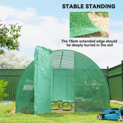 Outsunny 6.1x3x2m Tunnel Greenhouse - Heavy-Duty Galvanized Steel Frame