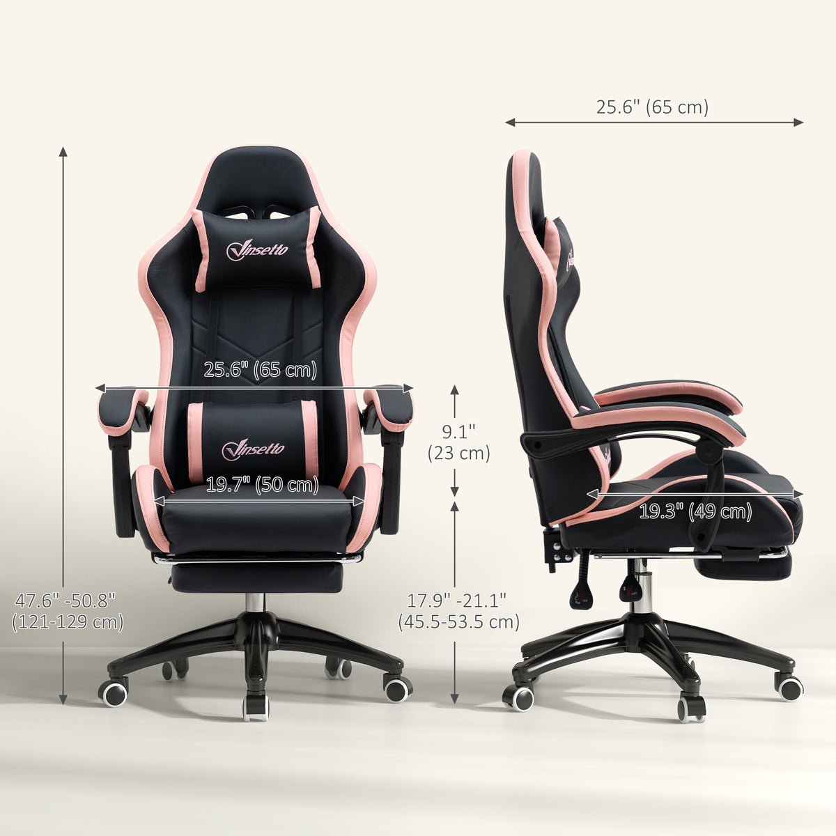Chaise de gaming ergonomique en similicuir avec repose-pieds