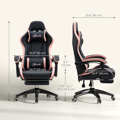 Chaise de gaming ergonomique en similicuir avec repose-pieds