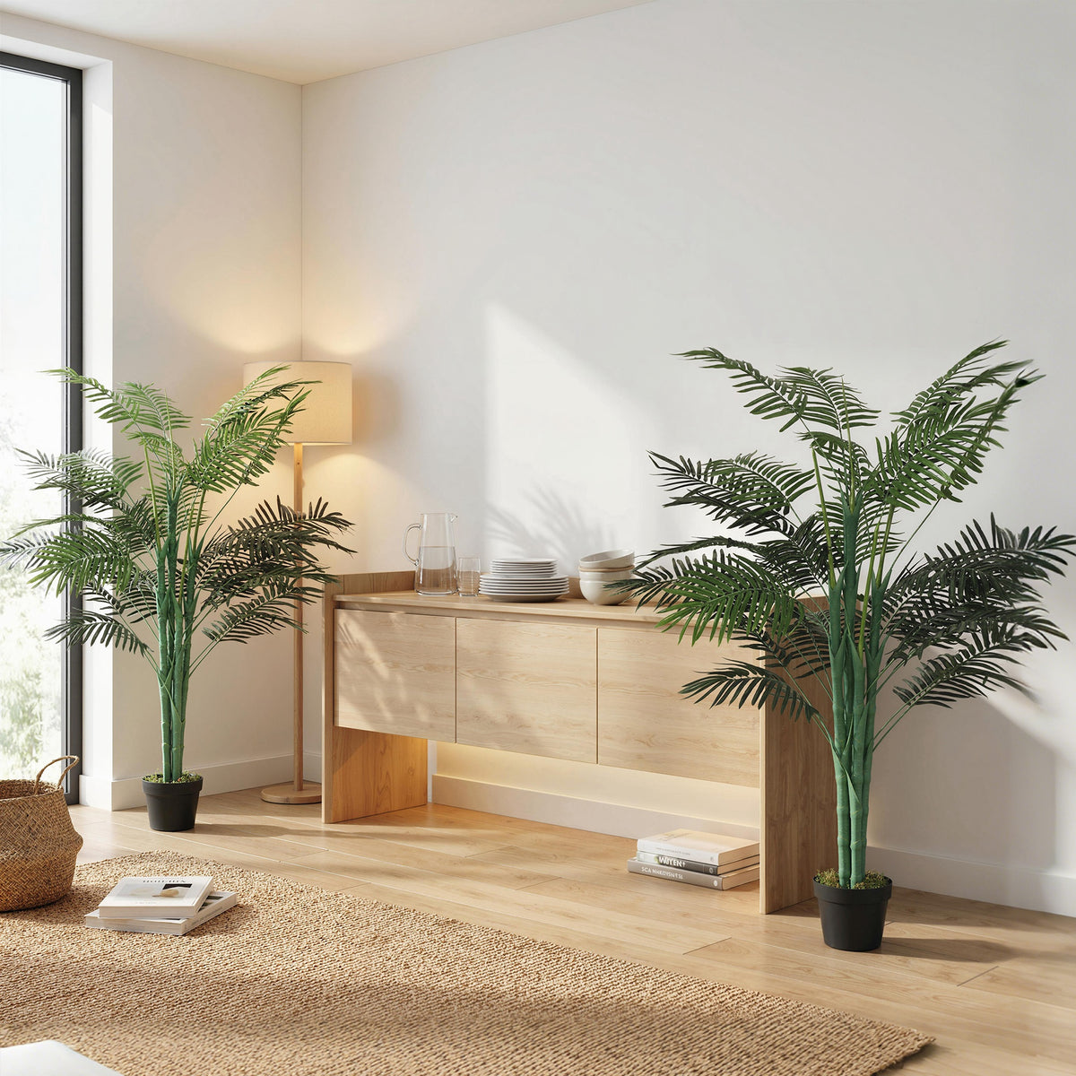 Palmier artificiel réaliste en pot — vert