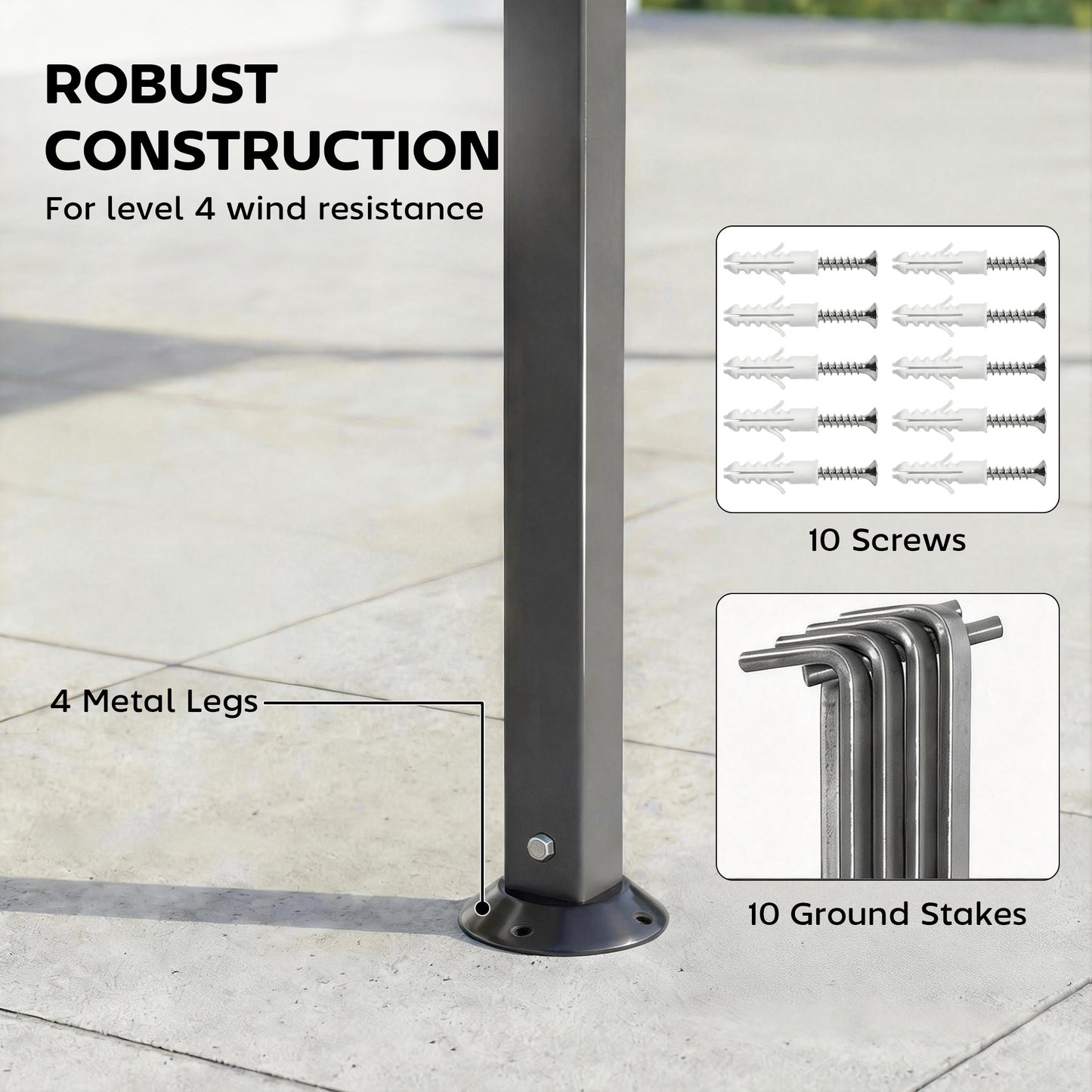 Gazebo de patio double toit avec auvent extensible