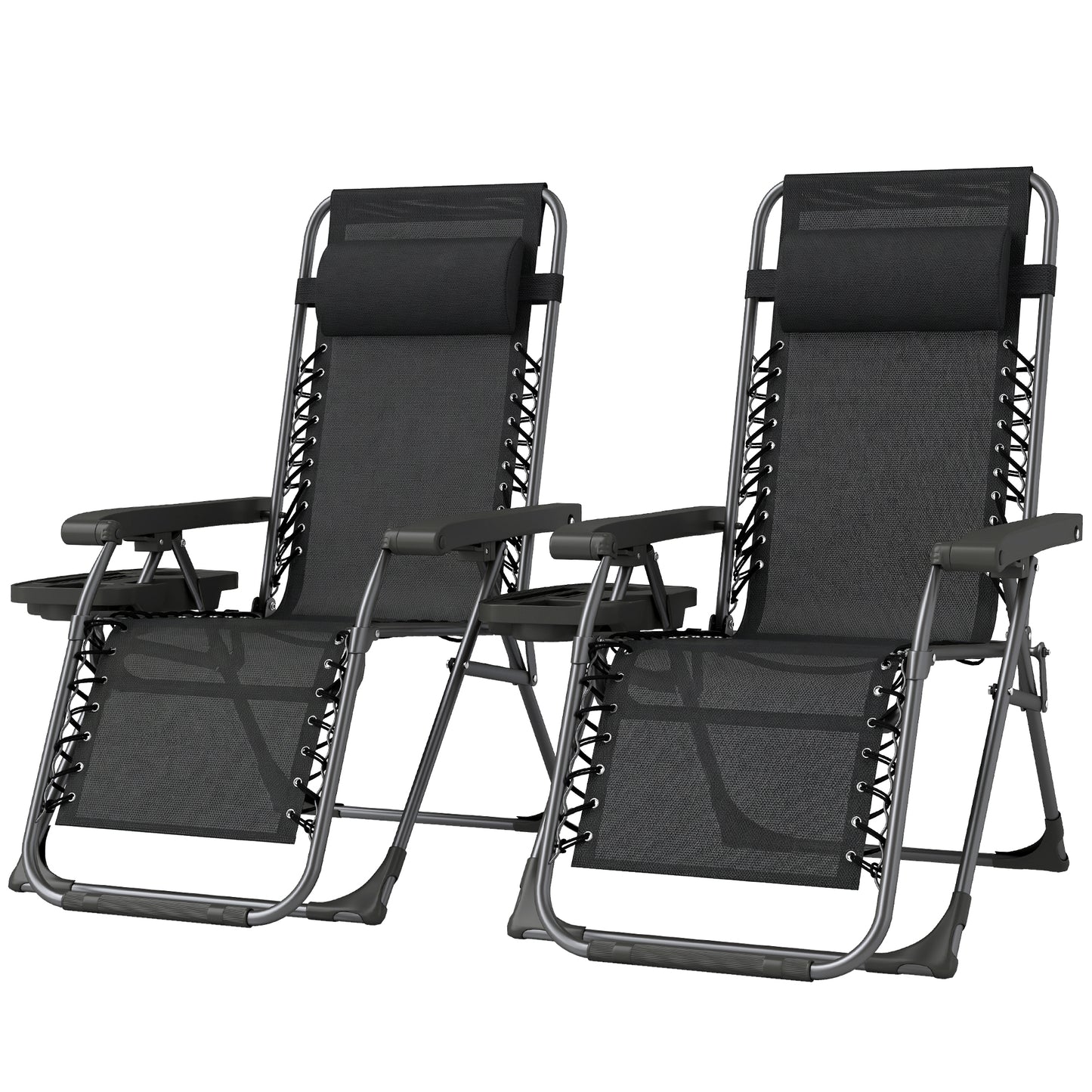 Chaises longues zéro gravité pliantes ensemble de 2