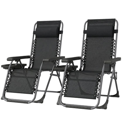 Chaises longues zéro gravité pliantes ensemble de 2