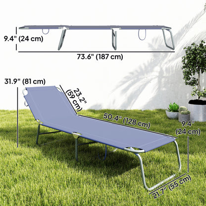 Chaise longue pliante extérieure à dossier réglable