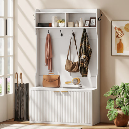 Meuble d'entrée 4-en-1 avec banc à chaussures
