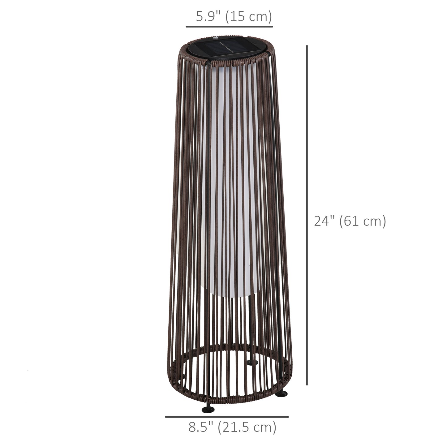 Lampe solaire tressée décorative extérieur LED automatique