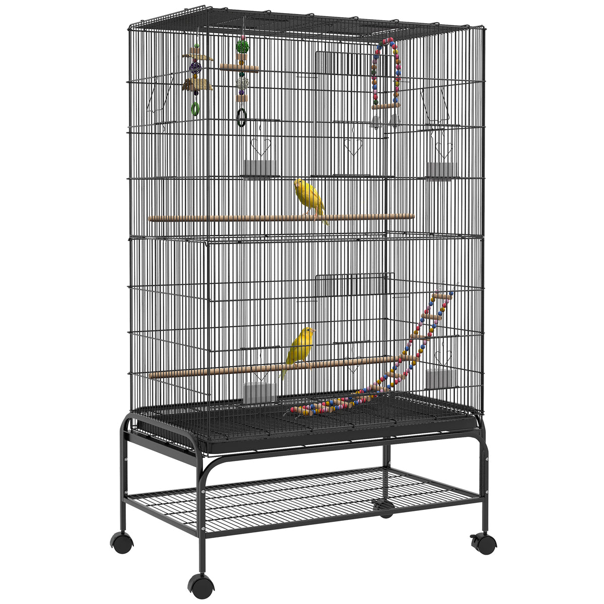 Grande volière pour oiseaux avec toit ouvrant et support