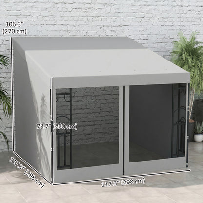 Pergola murale en acier 3 x 3 m avec rideaux